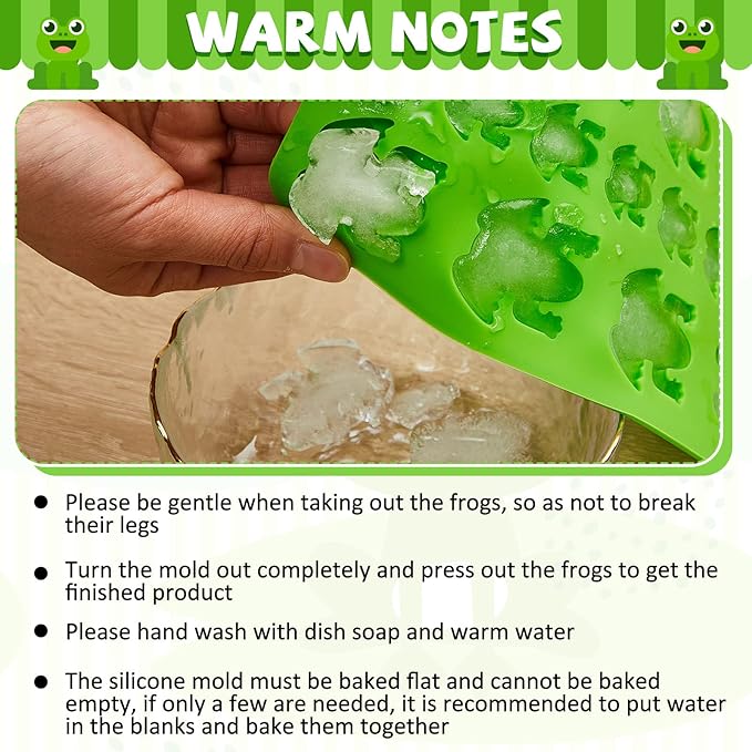 Tessco for you 3 Pieces Silicone Frog Chocolate Mold Halloween Candy Frog Shaped Passover Jelly Ice Tray Fun Gummy Animal Mold for Birthday Wizard Party Cake Decoration Kitchen Gift (Green)