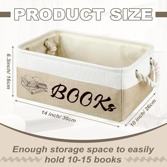 Marsui Book Lover Gifts Books themed Storage Basket Storage Bin Bookish Accessories Bookworm Gift for Club Members Student Teacher Reading Accessories - Image 3