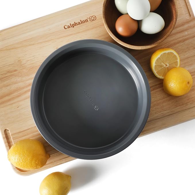 Calphalon Legacy 8 Inch Round Cake Pan, PFA Free Nonstick Bread Pan Bakeware, Heavy Gauge Steel Baking Dish for Even Heating, Oven Safe Round Baking Pan for Cakes, Brownies, Bread - Image 5