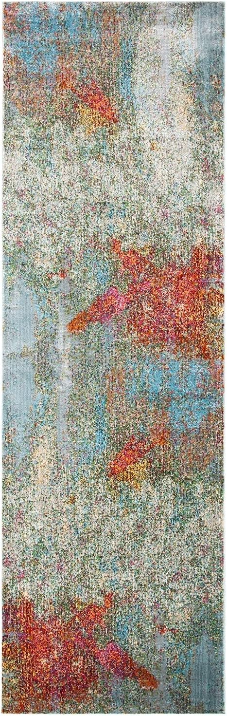 SAFAVIEH Luxor Collection Area Rug - 9' x 12', Ivory & Blue, Handmade Modern Abstract, Ideal for High Traffic Areas in Living Room, Bedroom (LUX312A) - Image 4