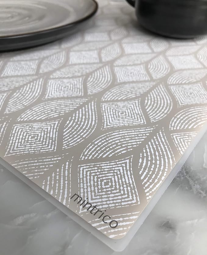 Mintrico placemat for Dining Table Set of 2 Silicone Heat Resistant Non Slip (2, Leaf) … - Image 6