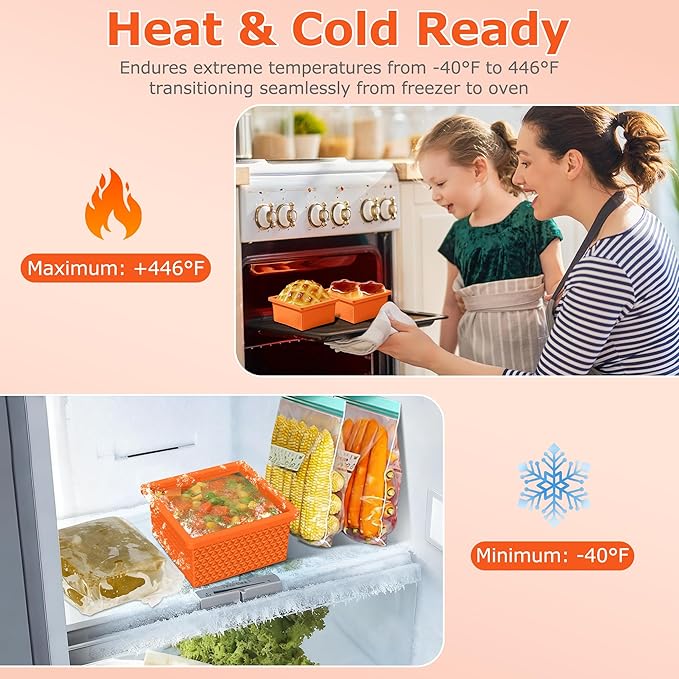 Silicone Freezer Tray with Lid-Stackable Soup Freezer Container Molds,2-Cup Ice Cube Trays for Perfect Portion Control,Food Storage & Meal Prep,Oven & Dishwasher Safe-4 Pack