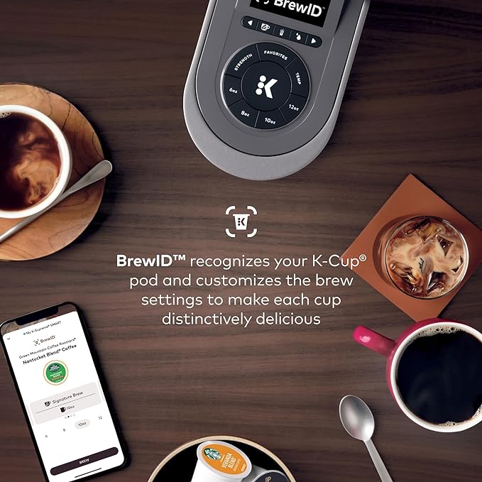 Keurig K-Supreme SMART Single Serve Coffee Maker With Wifi Compatibility, 4 Brew Sizes, And 66oz Removable Reservoir, Compatible with Alexa, Gray - Image 4