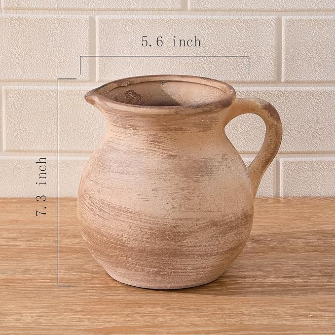 MIYUKI Rustic Kitchen Utensil Holder - 7.6 Inch Ceramic Utensil Crock for Countertop, Vintage Kitchen Counter Decor - Image 3