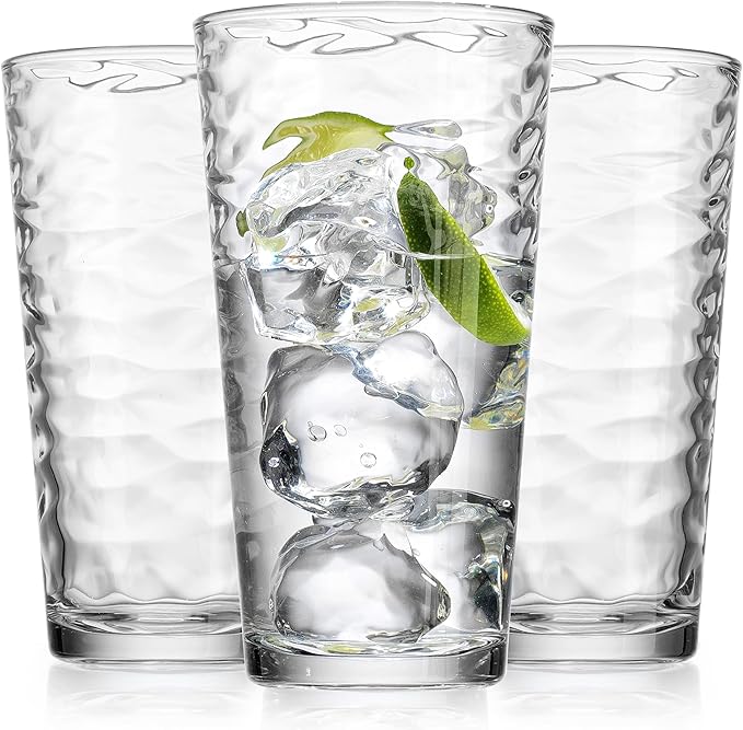 Glaver's Drinking Glasses Set of 10 Highball Glass Cups, 17 Oz Cooler Glassware. Home and Bar Everyday Basic Drinkware Elegant Kitchen Glasses for Water, Juice, Cocktails, Iced Tea. - Image 2