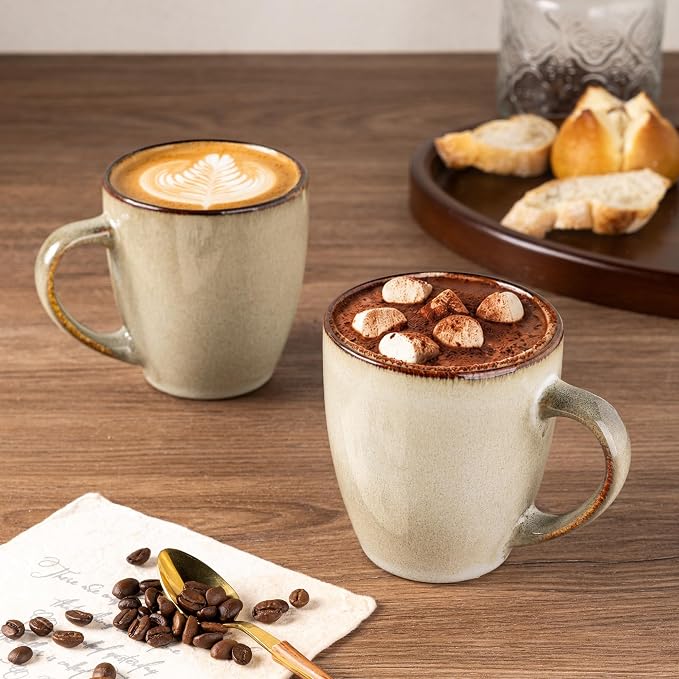 GBhome Ceramic Coffee Mugs Set of 6, 12oz Stoneware Coffee Mugs Set For Dad Mom Women MEN, Light Weight Coffee Cups for Latte/Tea/Beer/Hot Cocoa, Dishwasher & Microwave Safe - Image 5