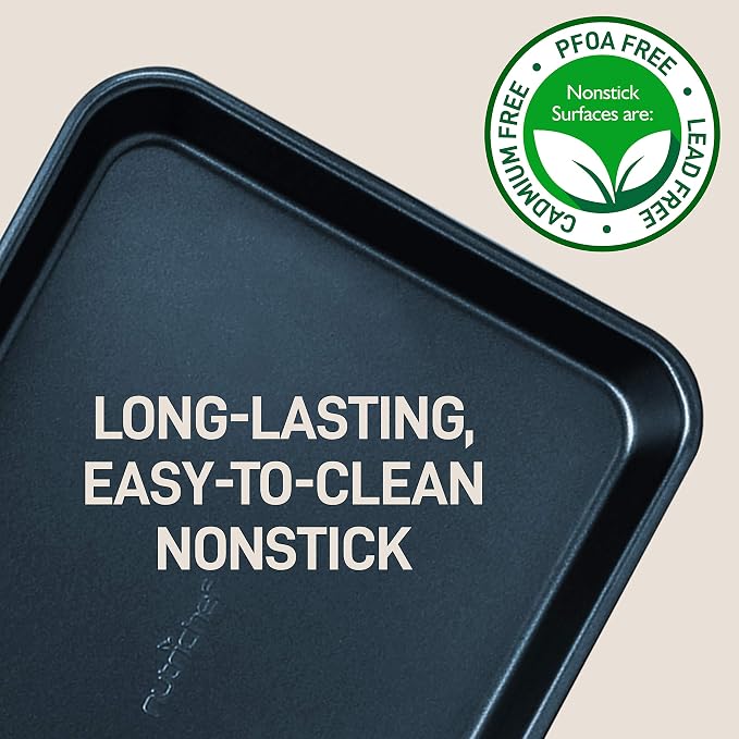NutriChef 16-Piece Baking Pan Set, Non-Stick Cookie Sheet Bakeware, Durable Food-Grade Metal, Easy-to-Clean Oven Trays, Dishwasher Safe, Includes 8 Large (15.7") & 8 Medium Pans (13.4"), Blue Diamond - Image 7