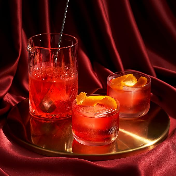 Viski Raye Crystal Negroni Glasses, Lowball Cocktail Glasses Premium Crystal Glassware, 8oz Tumbler Glasses Set of 2 - Image 11