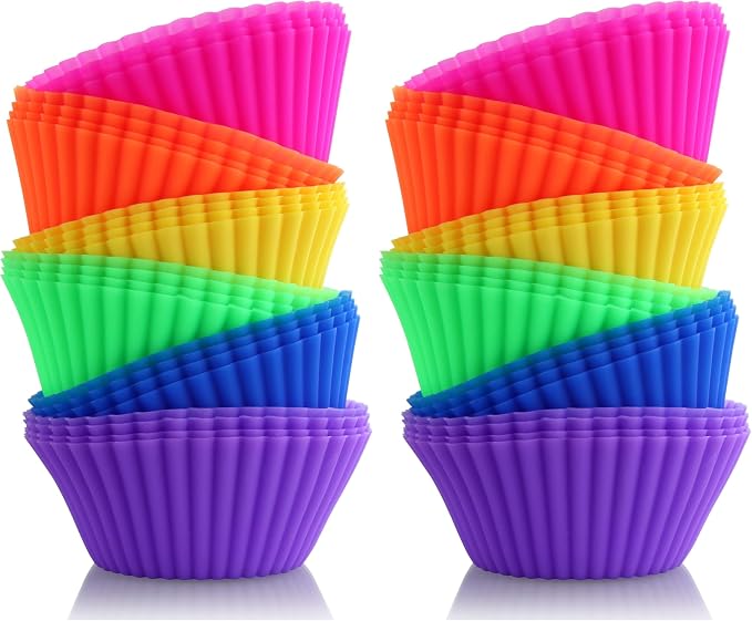 New Star Foodservice 44270 Reusable Silicone Baking Cups and Cupcake Liners, Set of 24 (Pack of 2) by NewStarFoodservice
