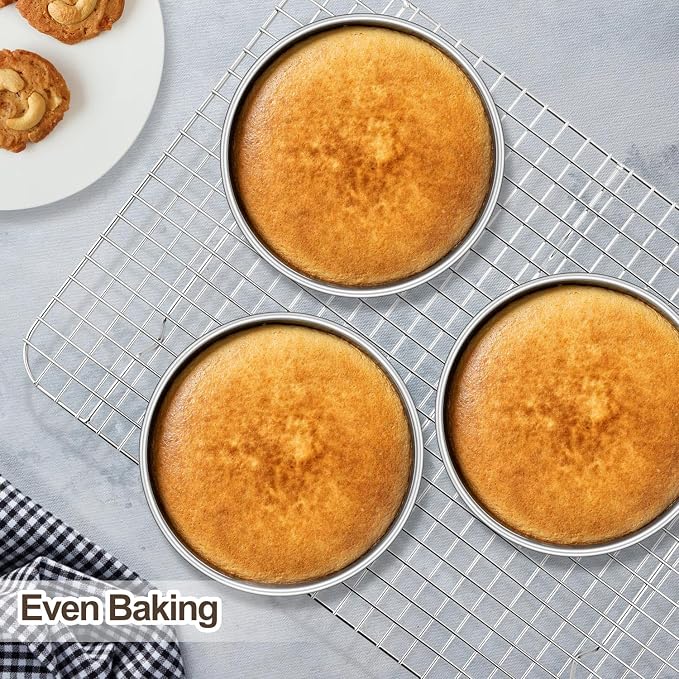 Homikit 6 Inch Round Cake Pan Set, Stainless Steel Small Baking Pans 3 Pack for Oven & Dishwasher, 2” Deep Small Nonstick Layer Cake Tins, Non-Toxic & Healthy - Image 6