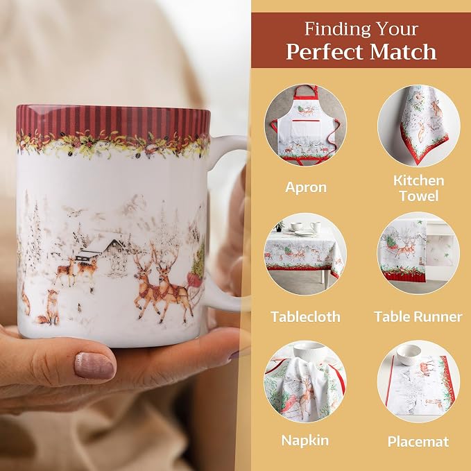 Maison d' Hermine Coffee Mug with Handles Tea Cups (12 Ounce, Pack of 1) | Fine Bone China Coffee Mugs for Hot Beverages Cappuccino Latte Home Hotel Spring Summer -Christmas Tradition - Landscape - Image 6