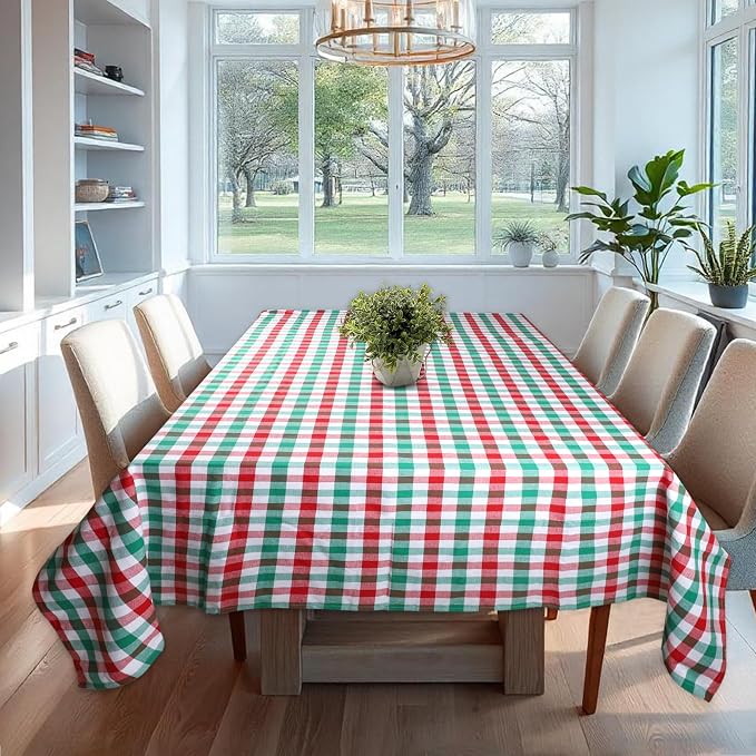 Urban Villa Tablecloth Cotton Tabletop 60x84 (6-8 Seats) Red/Grn/Wht - Image 2