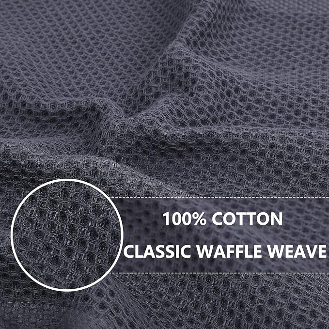 Homaxy 100% Cotton Waffle Weave Kitchen Dish Cloths 18-Pack, Mixed Color | 12 x 12 Inches, Ultra Soft Absorbent Dish Towels, Quick Drying Dish Rags with Hanging Loop - Image 2