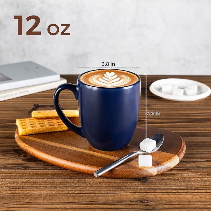 GBhome 12 oz Coffee Mug Set of 6, Large Ceramic Coffee Mugs for Men Women | Modern Stoneware Coffee Mugs Set with Handle for Tea/Latte/Cappuccino/Milk/Cocoa, Dishwasher & Microwave Safe - Image 9