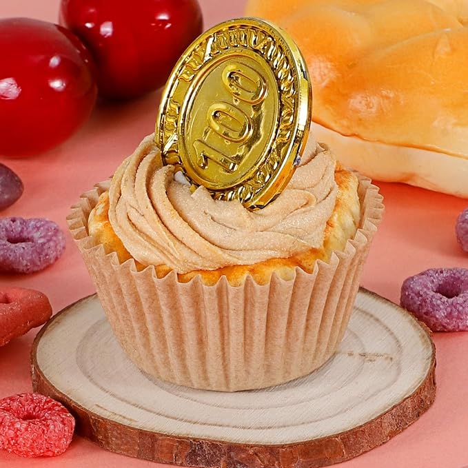 Caperci 300pcs Mini Cupcake Liners for Baking - Greaseproof Paper Muffin Baking Cups for Wedding Birthday Party Baby Shower Festivals (Natural) - Image 2