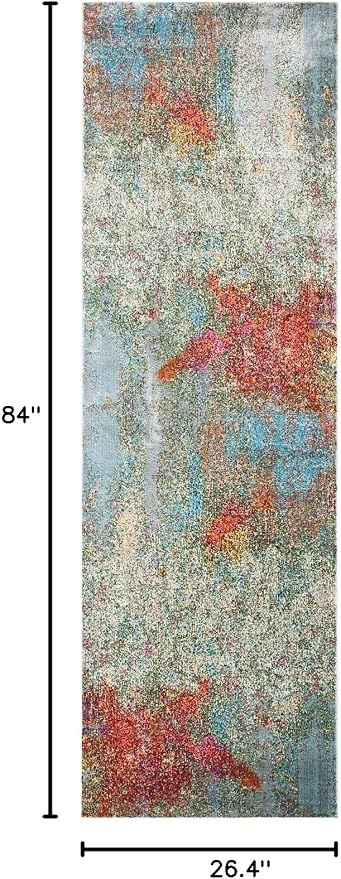 SAFAVIEH Luxor Collection Runner Rug - 2'2" x 7', Ivory & Blue, Handmade Modern Abstract, Ideal for High Traffic Areas in Living Room, Bedroom (LUX312A) - Image 2