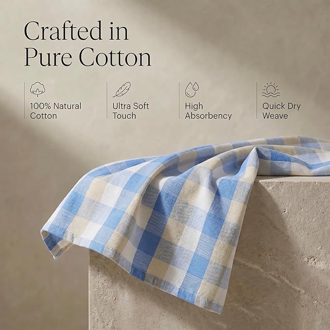 Urban Villa Kitchen Towels Cotton Dish Towels 20”x30” (Set of 6) Bluesand - Image 4