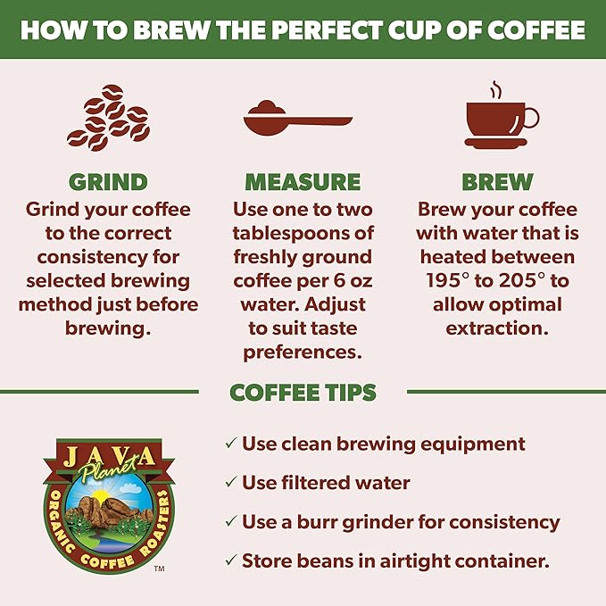 Low Acid Organic Coffee – Whole Bean, Mold-Free & Stomach Friendly by Java Planet, Peruvian Single Origin Decaf Coffee, Water Process, Medium Dark Roast, Smooth Full Flavored, 2x1LB Bag
