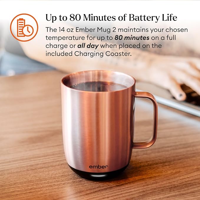 Ember Mug² Temperature Control Smart Mug 14oz - Rose Gold - Image 3