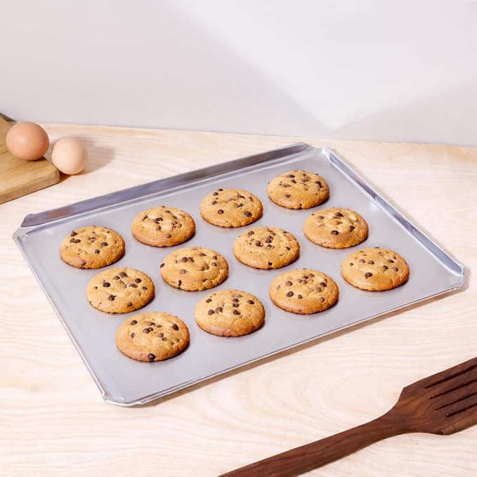Stainless Steel Cookie Sheet | Durable Baking Tray | Rust-Resistant & Easy to Clean | Perfect for Cookies, Biscuits, Pastries & More by Culinex+by+thinKitchen