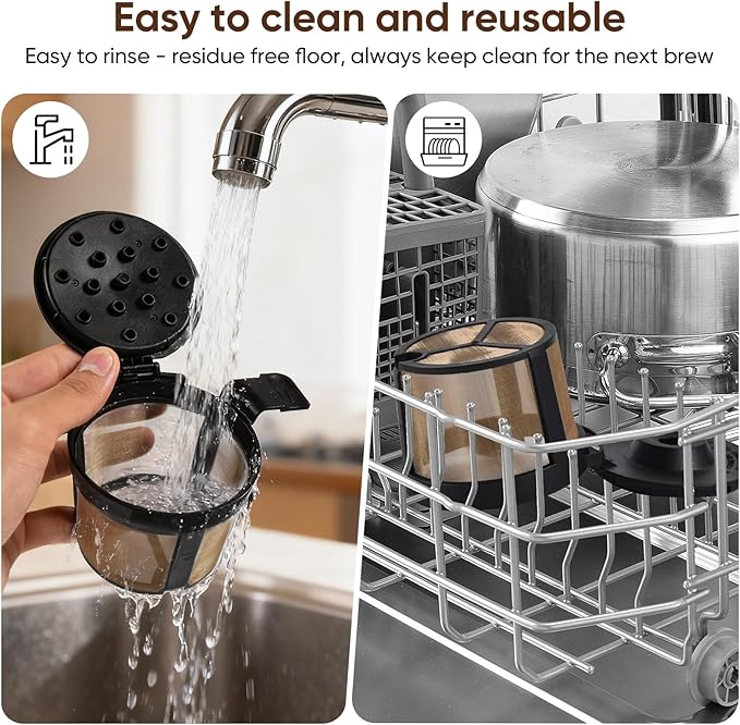 Premium Reusable Coffee Basket for Ninja PB051/PB040/PB041ST Series | 304 Stainless Steel Gold Mesh Filter | Eco-Friendly Permanent Coffee Maker Accessory