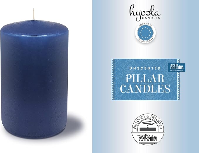 Hyoola Midnight Blue Pillar Candles 2x4 Inch - 4 Pack Unscented Pillar Candles - European Made - Image 5