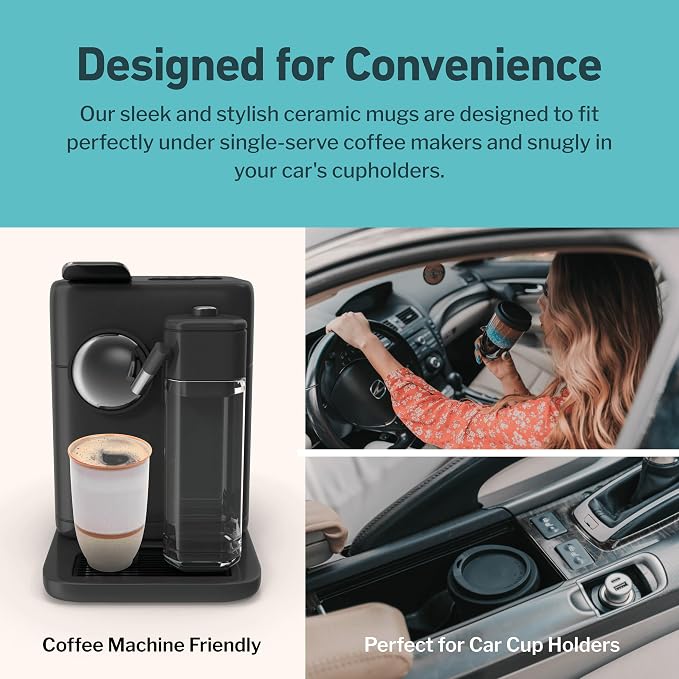NOVA CERAMICS Travel Mug – Portable Coffee Tumbler – Unique to Go Mug – Microwave & Dishwasher Safe Purple Coffee Tumbler - Gifts for Women Men Him Her – 12oz – Horizon - Image 6