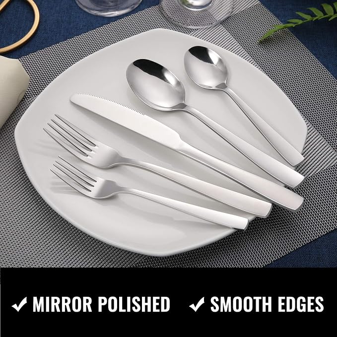 Hiware 72-Piece Silverware Set for 12, Stainless Steel Flatware Cutlery Set For Home Kitchen Restaurant Hotel, Mirror Polished, Dishwasher Safe - Image 4