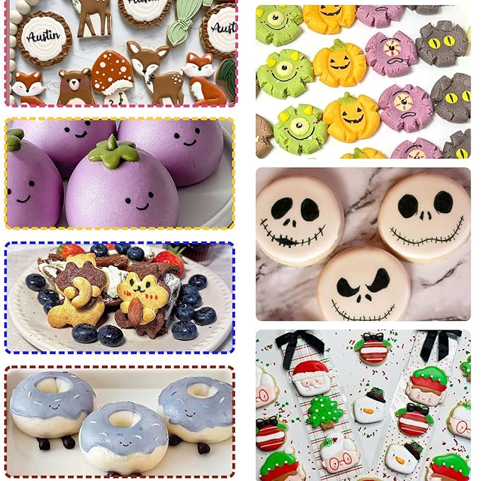 Edible Markers for Cookie Decorating- 12PCS Edible Marker Food Coloring Pens Set Drawing Double Side Writers Tools for Kids DIY Easter Eggs, Cookies, Frosting, Macaroons, Chocolate, Cake Decorations