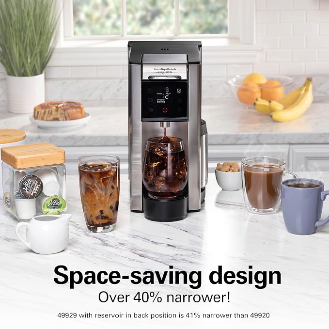 Hamilton Beach Flexbrew Advanced 5-in-1 Drip & Single Serve Coffee Maker | Single Serve Hot & Iced Coffee Maker | 12 Cup Thermal Programmable Drip Coffee Maker | Removable 60 oz. Reservoir | Black - Image 3