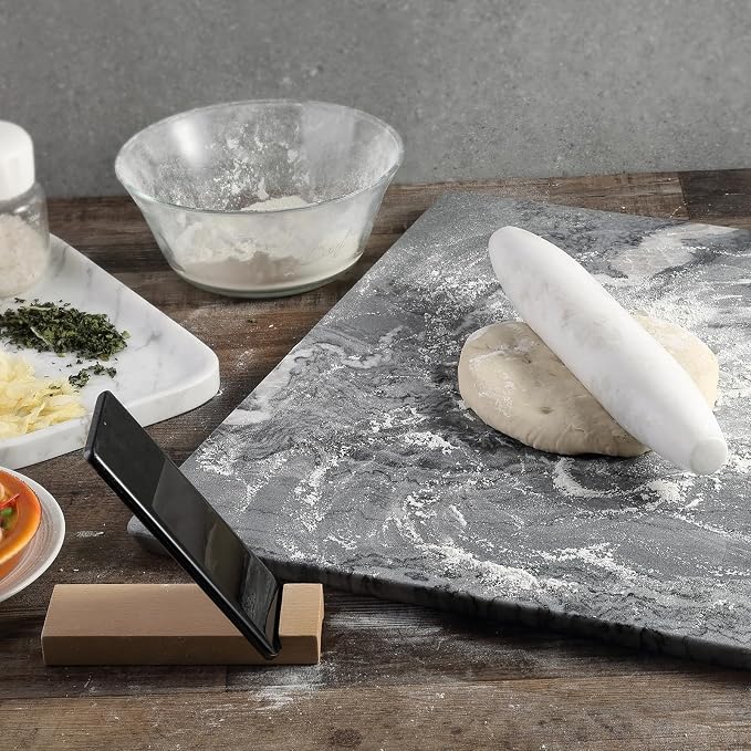 African Natural Marble French Rolling Pin, 12inch Non-Stick Rolling Pin for Baking, Dough Roller for Pasta, Dumpling, Fondant, Pie, Bread, Pizza, Kitchen Baking Tools(Namib Fantasy) - Image 4