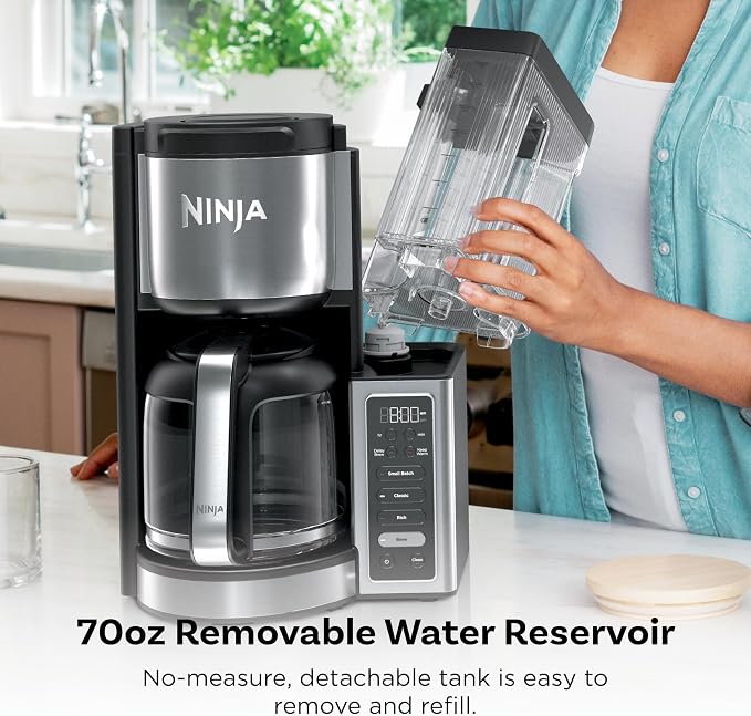 Ninja Fresh Brew Coffee Maker, 14 Cup Glass Carafe, Stainless, CE451AMZ | Programmable, Classic & Rich brew, 70-oz. Removable Water Reservoir, Small Batch, 24-hr Delay Brew, Adjustable Warming Plate - Image 9