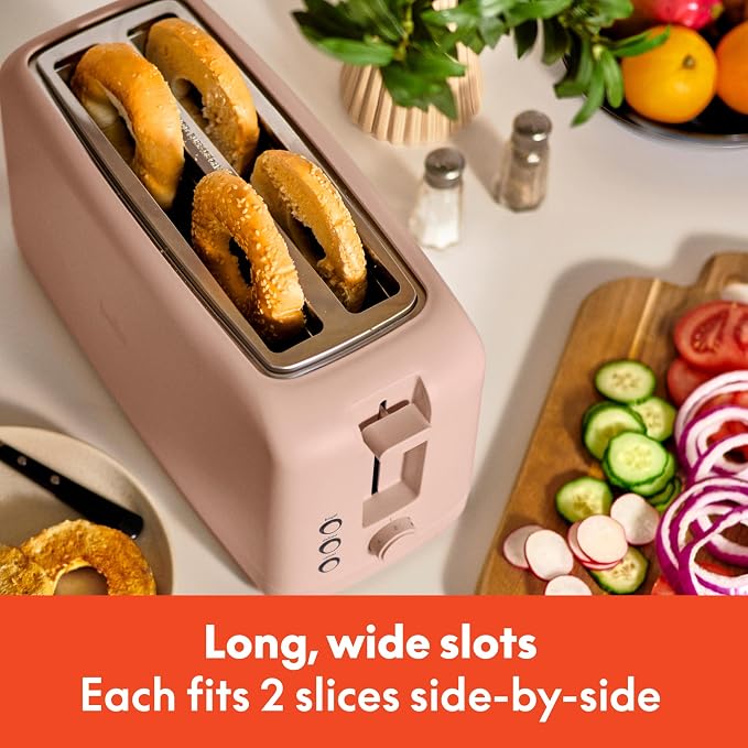 bella 4 Slice Slim Toaster, Fits-anywhere™ Kitchenware, 6 Setting Shade Control with Reheat & Cancel Buttons, Fits Sourdough, 10” Long Slot, Anti Jam & Auto Shutoff, 900 Watt, Blossom - Image 5