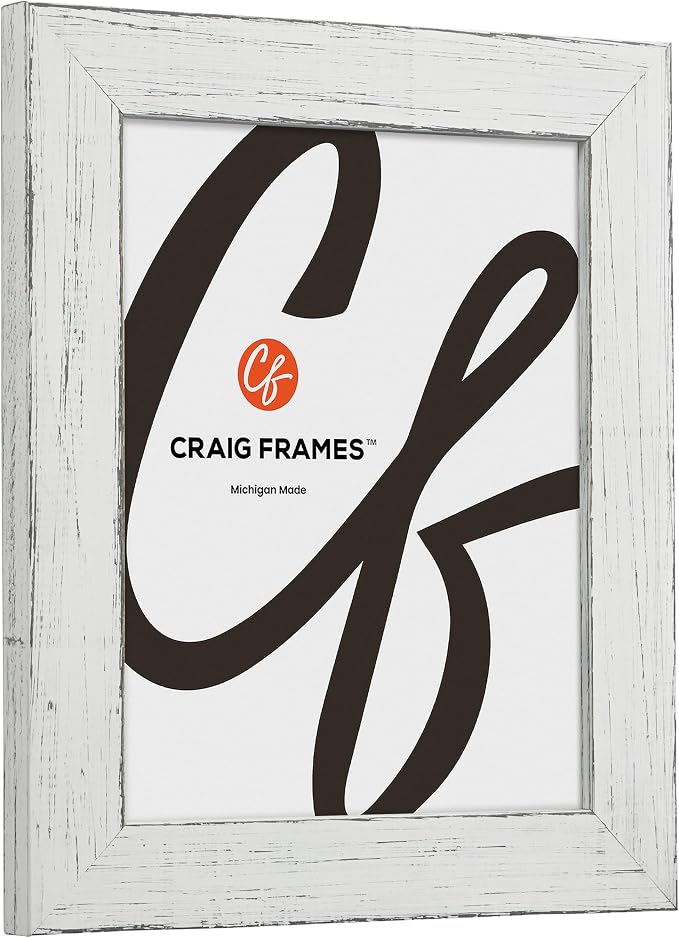 Craig Frames 30x30 White Picture Frame Matted to 24x24, Rustic Wall Decor | A lightweight, shatter resistant acrylic front, made in the USA for a gallery display - Image 3
