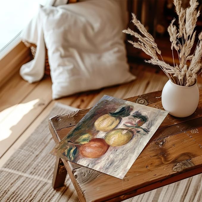 XOCUUI Unframed Canvas Wall Art Vintage Aesthetic Room Decor, Harvest Apples Still Life Oil Painting Artwork Abstract Wall Pictures Prints, Farmhouse Fruit Shelf Decor Bedroom Kitchen 8x10in - Image 4