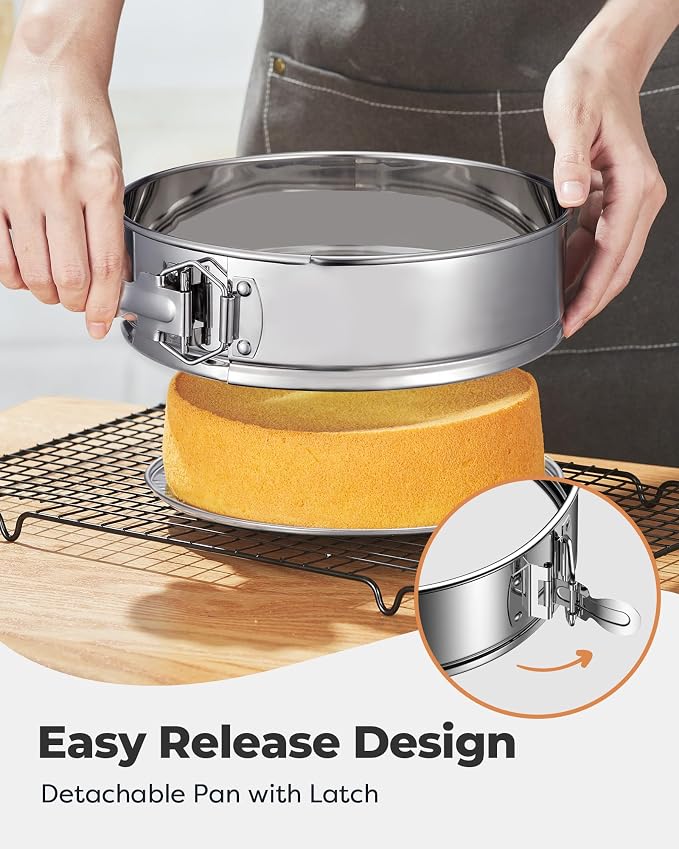 Kootek Cake Pan, Nonstick Springform Pan with Removable Bottom, 9 Inch Round Cheesecake Cake Baking Pans (Pack of 2) - Image 2