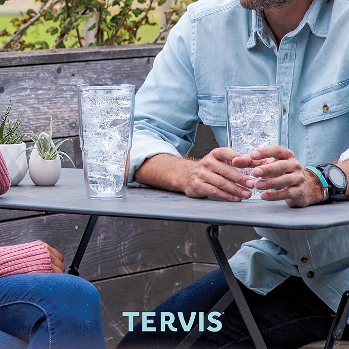 Tervis Clear & Colorful Tabletop Made in USA Double Walled Insulated Tumbler Travel Cup Keeps Drinks Cold & Hot, 24oz, Clear - Image 6