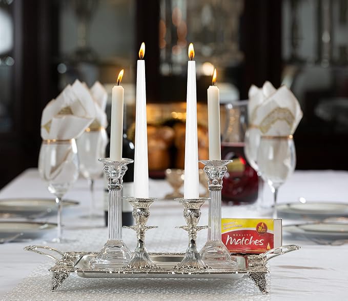 Ner Mitzvah Passover Seder Candles - 8 Hour Burn Time - European Made - Pack of 4 Taper Candles - Image 4
