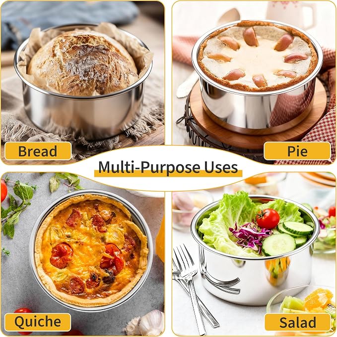 TeamFar 5 Inch Cake Pan Set of 3, Stainless Steel Small Layer Cake Pans Tin | Round Bakeware for Birthday Wedding Party, Non-Toxic & Healthy, Mirror Finish & Dishwasher Safe - Image 7