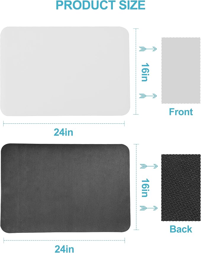 Dish Drying Mat for Kitchen Counter, 16"x24" Dish Drying Pad with Non-slip Rubber Backed, Hide Stain Anti Absorbent for Kitchen Counter, Drying Mat for Coffee Machine Dish Rack (Light Grey) - Image 6