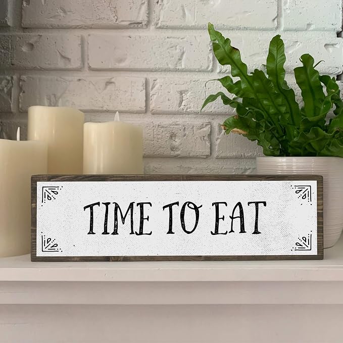 Kitchen Wood Signs (Medium - Wood And Metal, Time To Eat) - Image 4