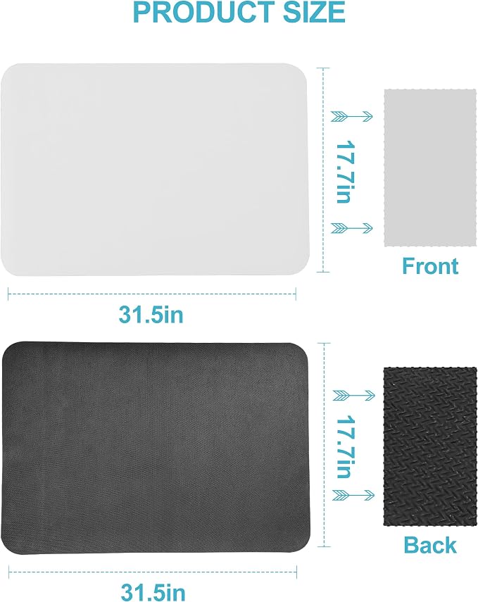 Dish Drying Mat for Kitchen Counter, Rubber Backed (Light Grey,17" x 31.5") | Hide Stain Anti Absorbent for Kitchen Counter, Non-slip Drying Mat for Coffee Machine Dish Rack - Image 7