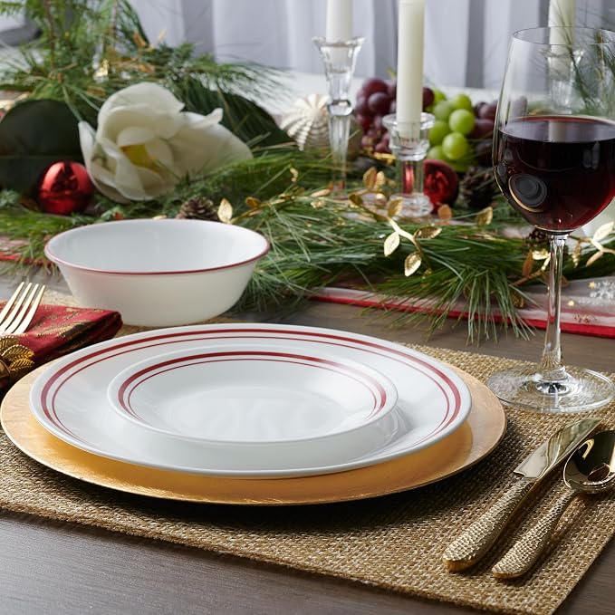 Corelle Vitrelle 18-Piece Service for 6 Dinnerware Set, Triple Layer Glass and Chip Resistant, Lightweight Round Plates and Bowls Set, Logan - Image 7