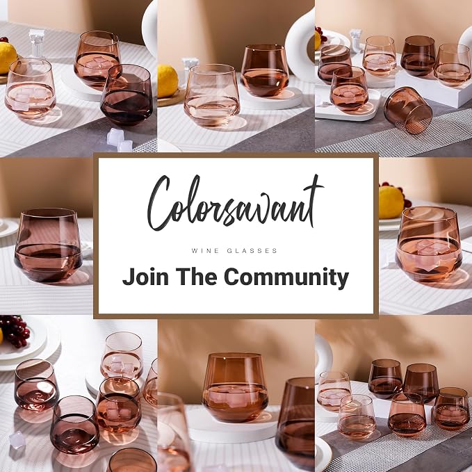 Venus Stemless Wine Glasses Set 6-14oz Melanin Colored Wine Glasses Stemless【HandBlown】 Brown Wine Glasses Set,Unique Brown Wine Glasses for Kwanzaa - Image 7