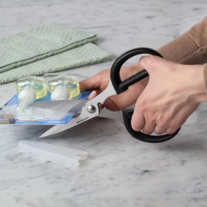 KitchenAid Multipurpose Shear Set, Versatile Scissors with Nutcracker, Bottle Opener, Ergonomic Handles with Protective Blade Covers, 2 Piece - Image 7