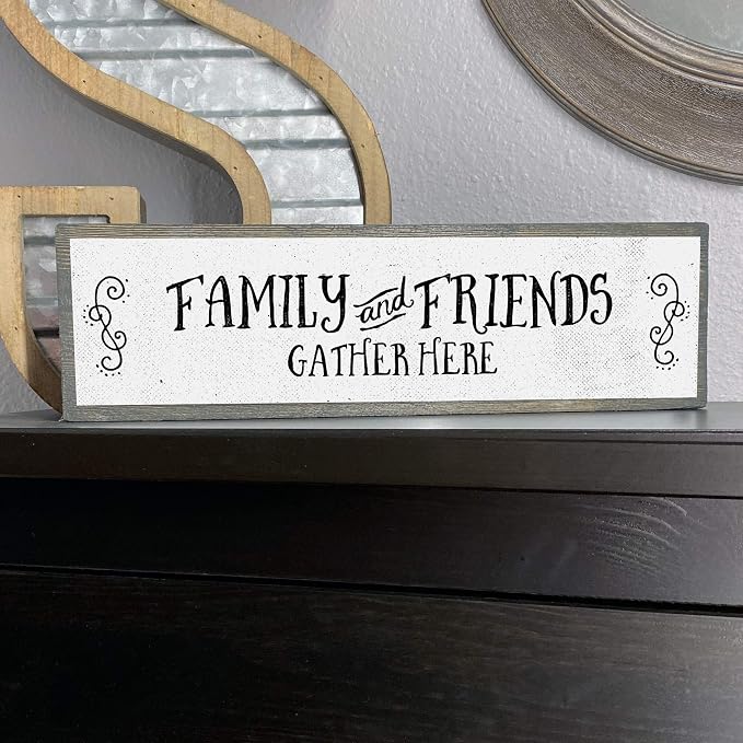 Kitchen Wood Signs (Medium - Wood And Metal, Family And Friends Gather Here) - Image 6