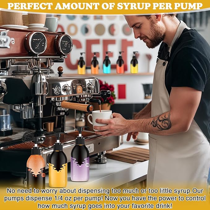 Palksky Syrup Pump for Javy 6fl oz Coffee Concentrate, 12 Pack Coffee Syrup Dispenser Pump, Precise Pump for CoffeeConcentrate, Replace Measuring Spoon for Consistent Dispensing and Easy Use