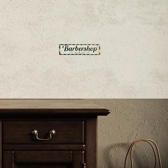 Barbershop Sign Barber Decor Business Signs For Outside Vintage Wall Decorations 4×16 Inches - Image 8