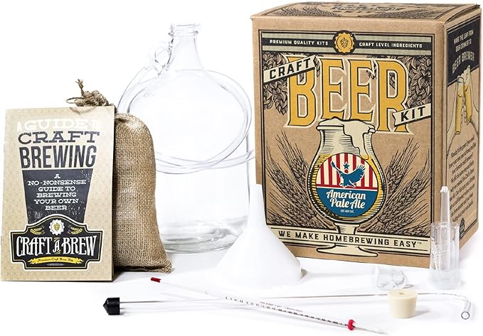 Craft A Brew - American Pale Ale - Beer Making Kit - Make Your Own Craft Beer - Complete Equipment and Supplies - Starter Home Brewing Kit - 1 Gallon