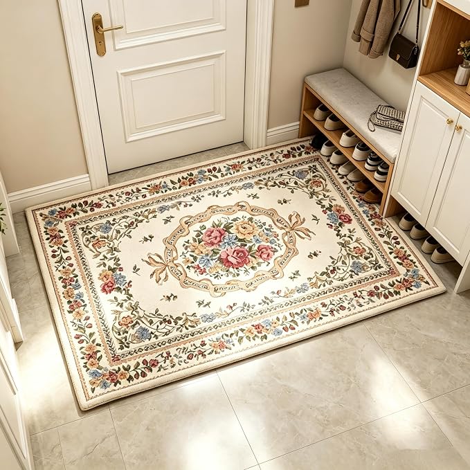 Royal Collection New Traditional Oriental Rug Home Decor Collection Floral Rugs Indoor Doormats for Living Room Bedroom Kitchen Bathroom, 2' x 3', Euro Romance by Ukeler